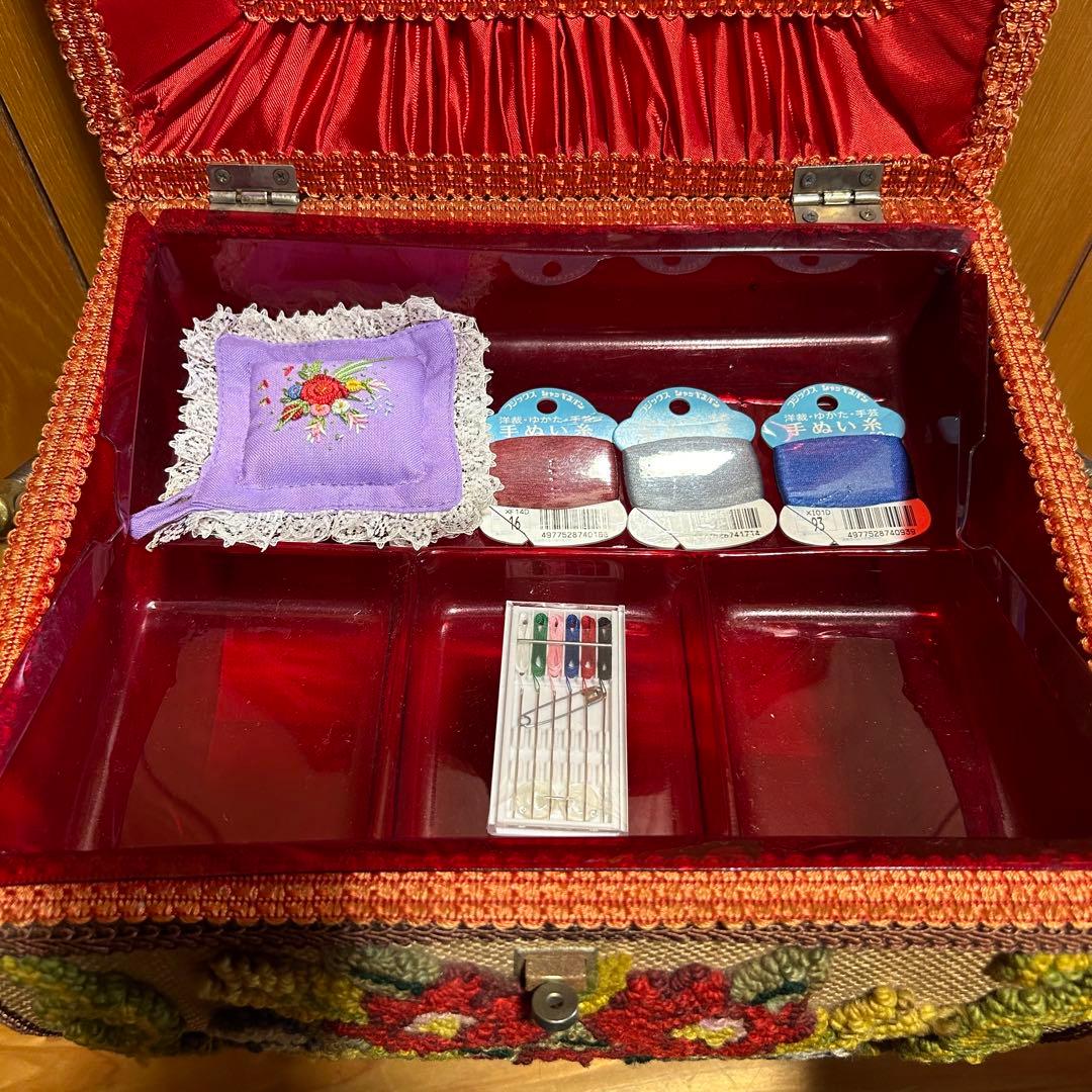 昭和レトロ　アンティーク裁縫箱　小物入れにも