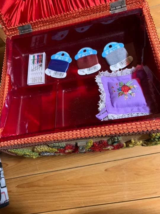 昭和レトロ　アンティーク裁縫箱　小物入れにも