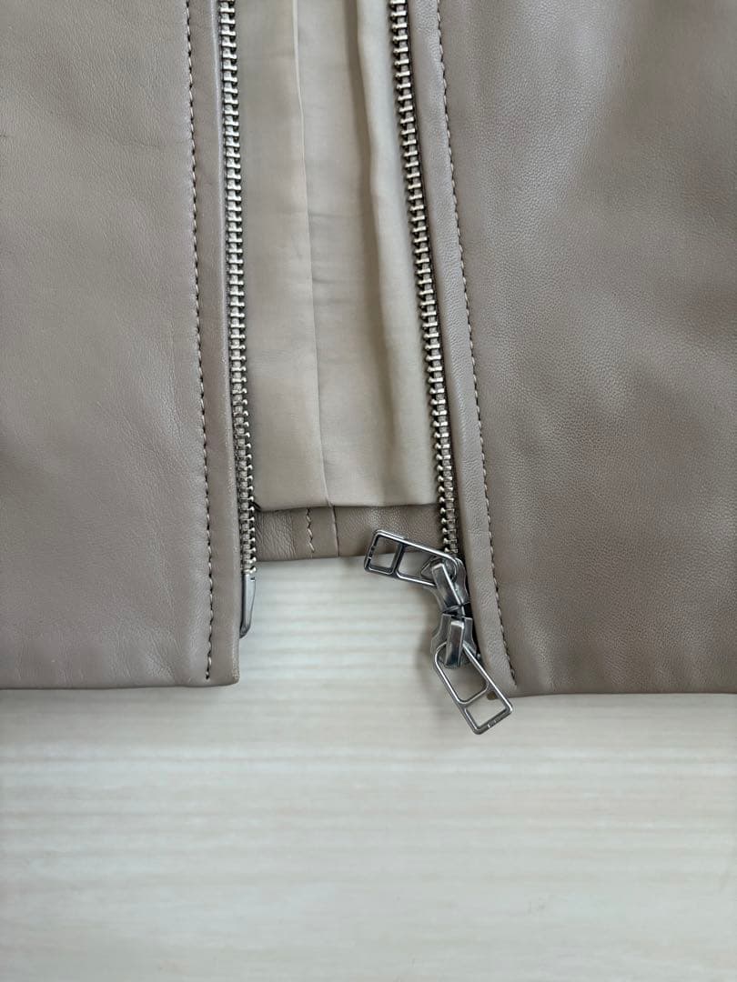 allureville ベージュ レザージャケット サイズ2