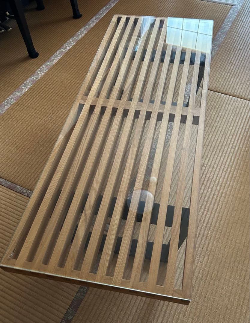 ジョージネルソン プラットフォームベンチ リプロダクト ガラス天板付　美品