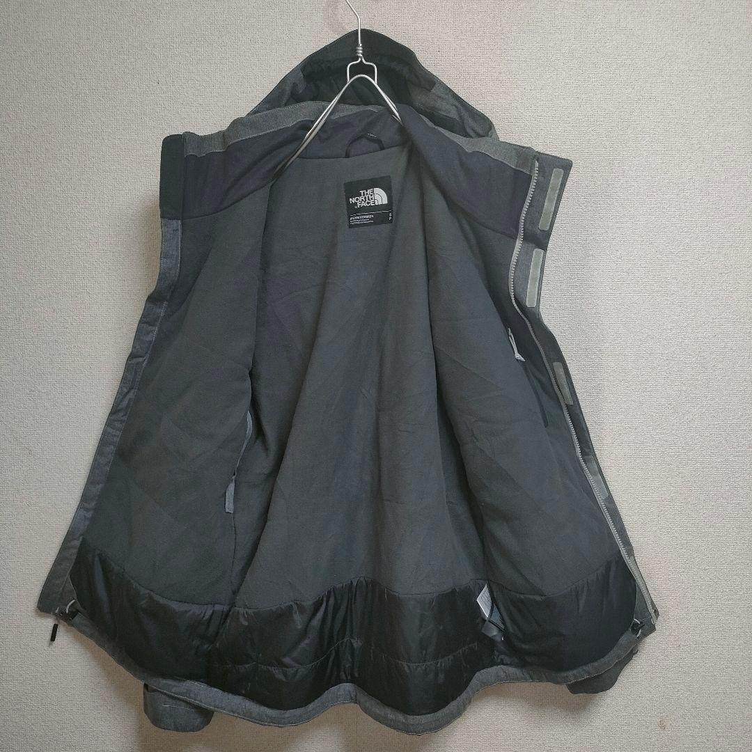 ノースフェイス　ハイベント メンズ　マウンテンパーカー　グレー　L 古着　刺繍