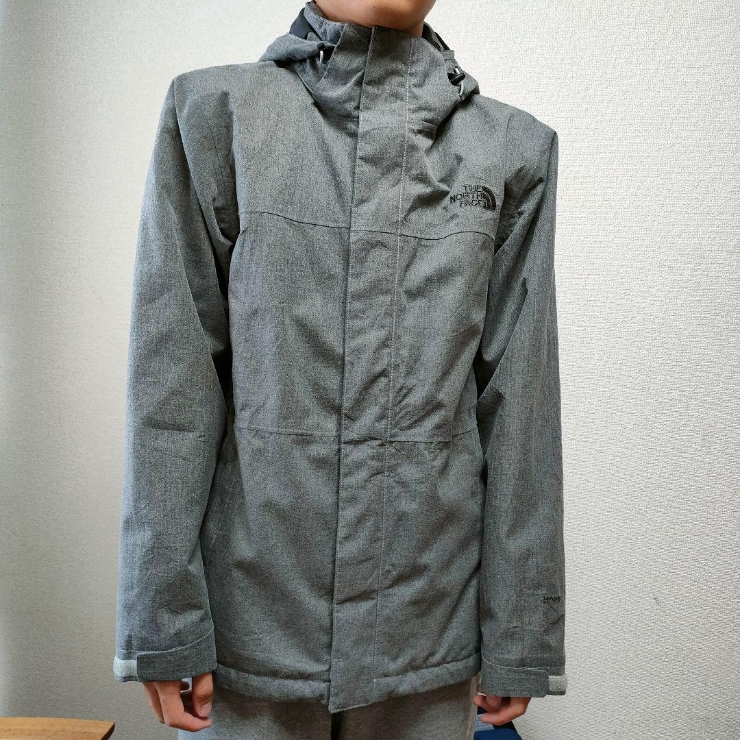 ノースフェイス　ハイベント メンズ　マウンテンパーカー　グレー　L 古着　刺繍