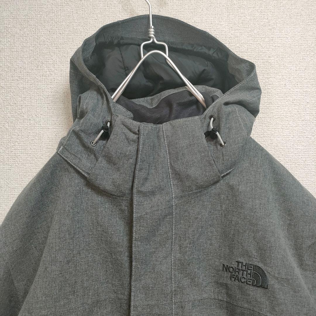 ノースフェイス　ハイベント メンズ　マウンテンパーカー　グレー　L 古着　刺繍
