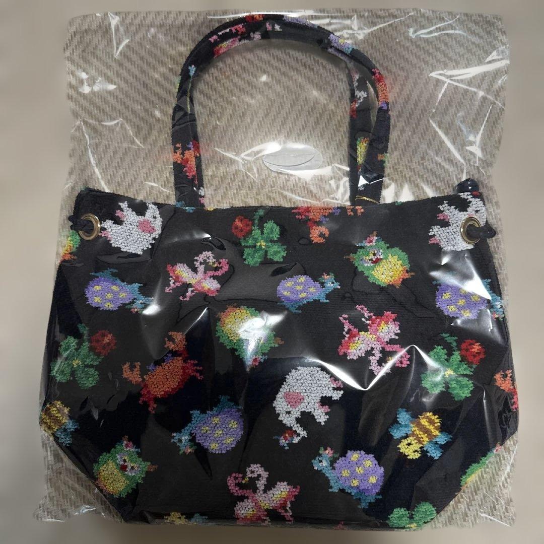 フェイラー 巾着バッグ☆神崎恵コラボ☆ファンキーフォーチュン・ネイビー