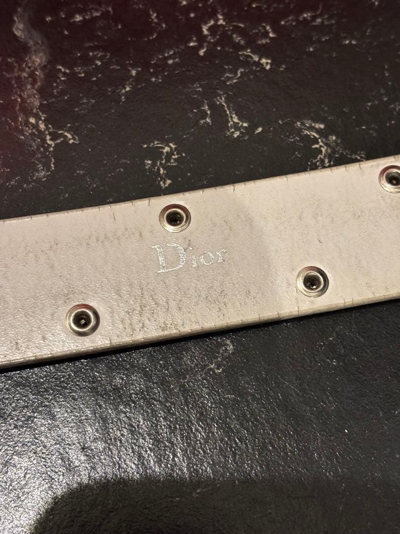 ディオールオム エディ 2004SS strip スタッズベルト 85 ホワイト