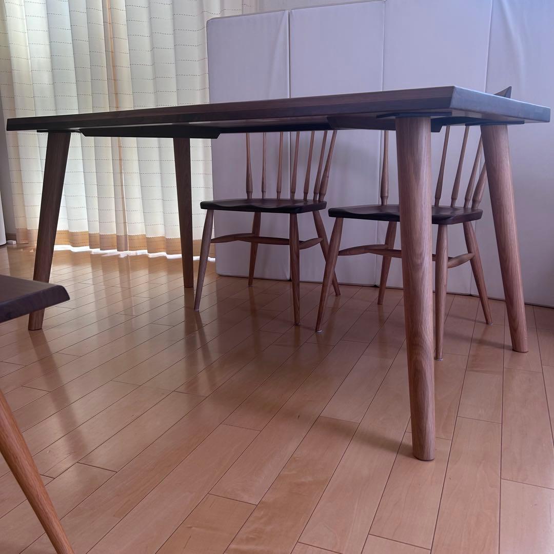 ダイニングテーブル　ウォールナット無垢　オーク無垢　幅150 ビッグウッド　希少