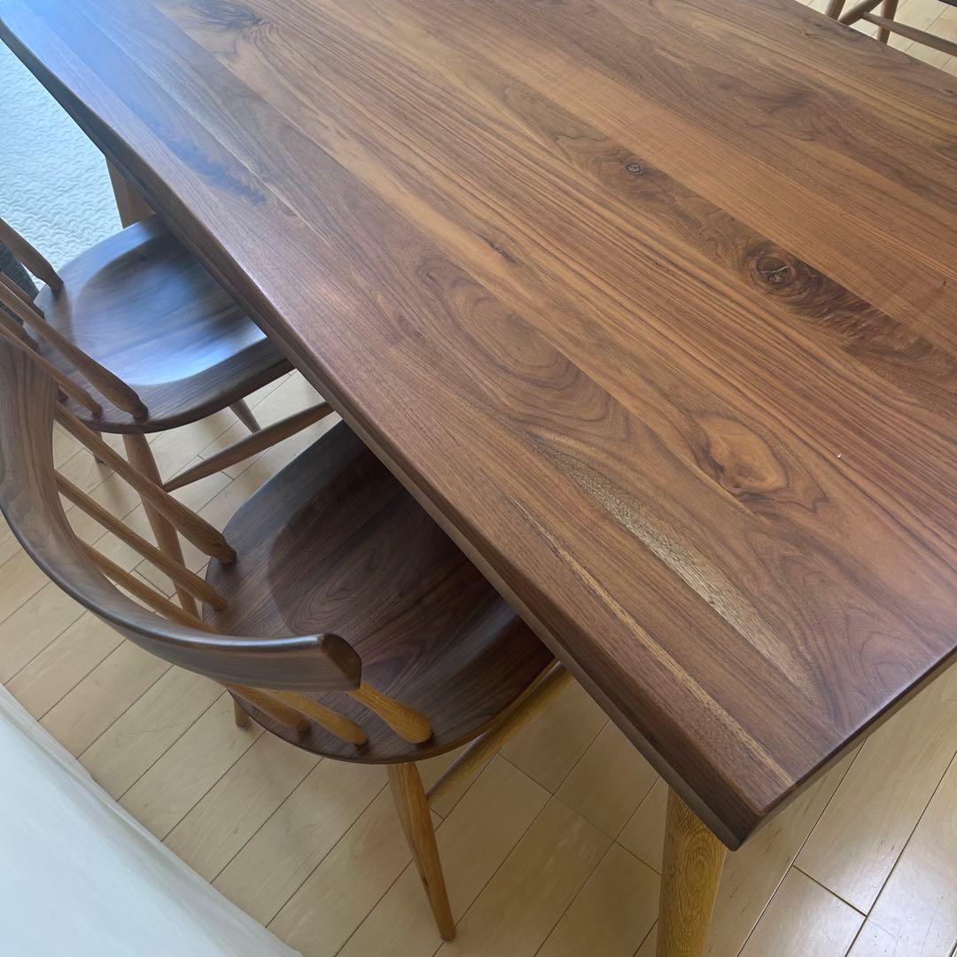 ダイニングテーブル　ウォールナット無垢　オーク無垢　幅150 ビッグウッド　希少