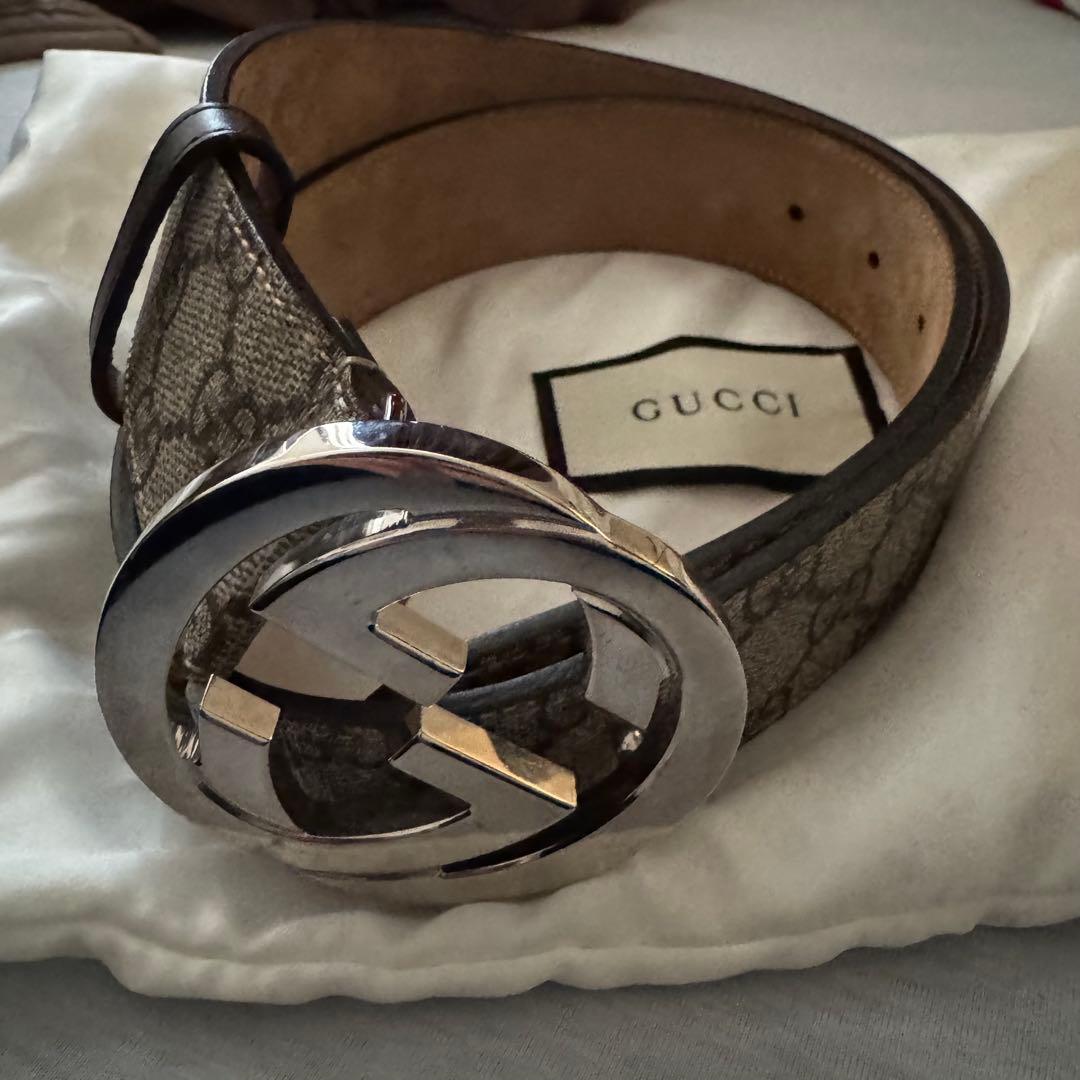 ⭐︎美品⭐︎12/1週限定価格！GUCCI GGパターン ベルト シルバーバックル