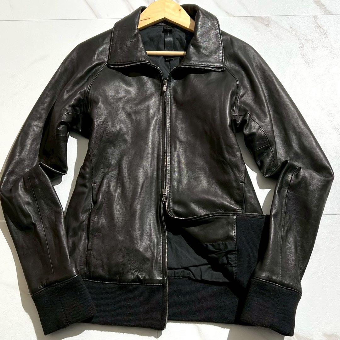 wjk ダブルジェイケイ シングルライダースジャケット ラムレザー ブラック S