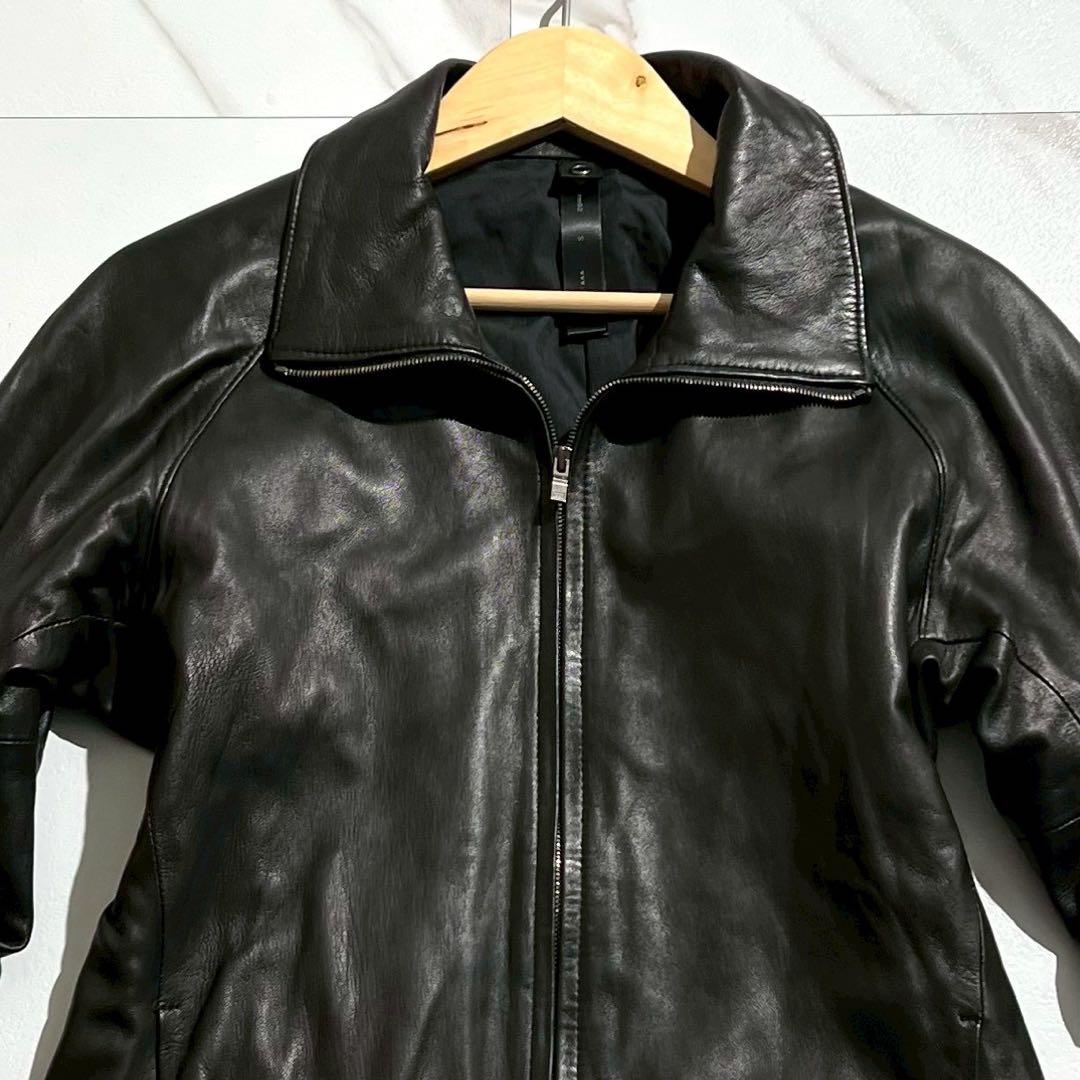 wjk ダブルジェイケイ シングルライダースジャケット ラムレザー ブラック S