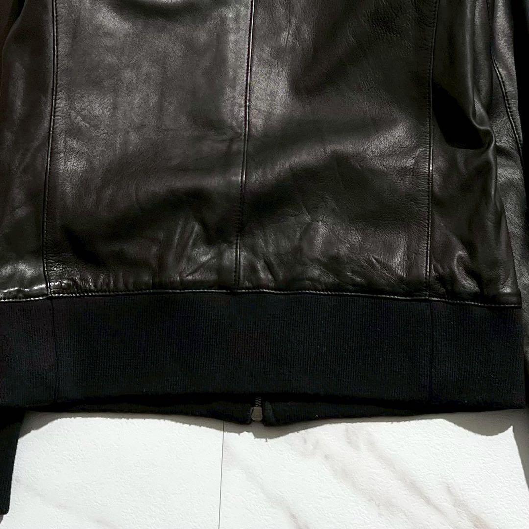 wjk ダブルジェイケイ シングルライダースジャケット ラムレザー ブラック S