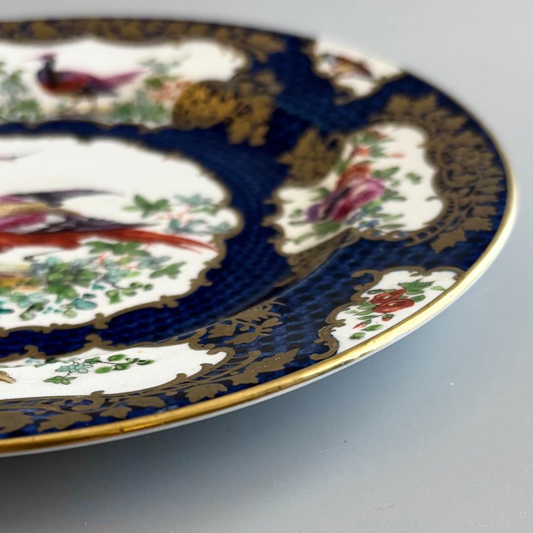 英国製アンティーク　1870年代　Booths 鳥絵金彩　【稀少品・美術品】