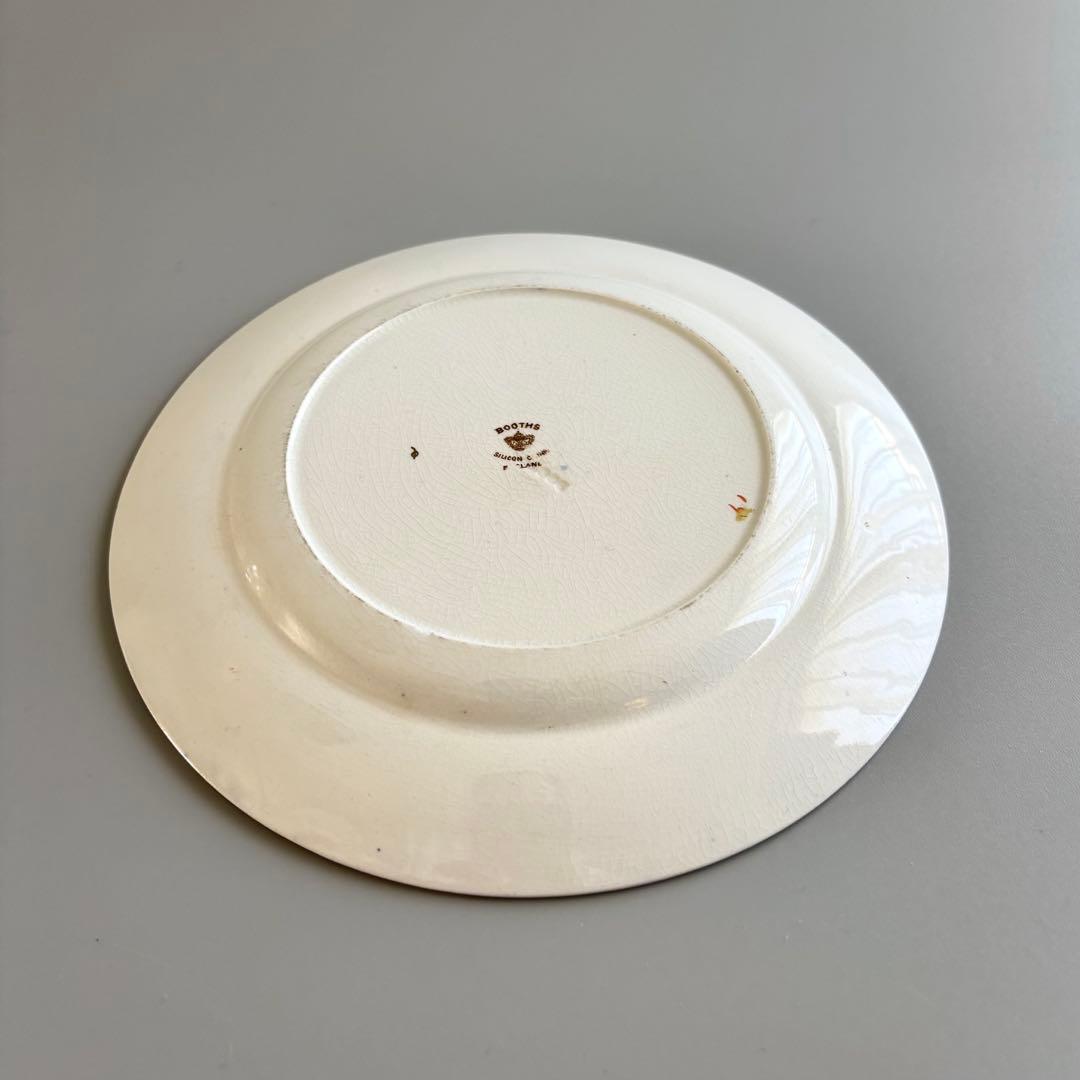 英国製アンティーク　1870年代　Booths 鳥絵金彩　【稀少品・美術品】