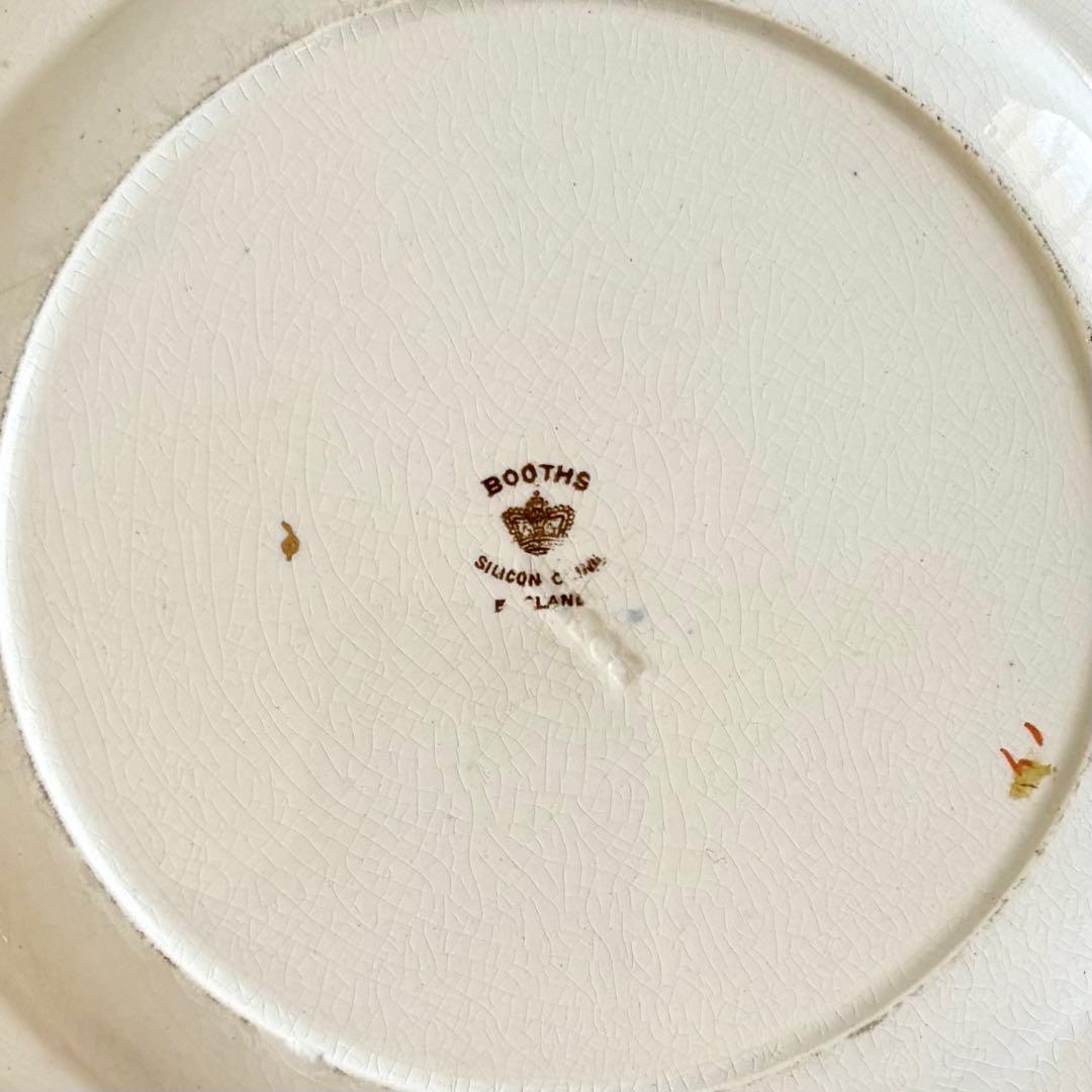 英国製アンティーク　1870年代　Booths 鳥絵金彩　【稀少品・美術品】