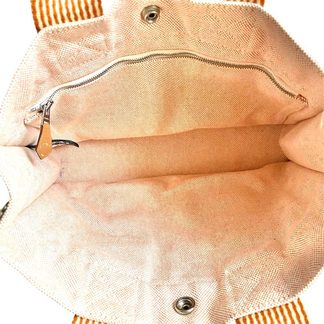 【未使用級】エルメス/ニューフールトゥPM/ハンドバッグ/キャンバス/オレンジ