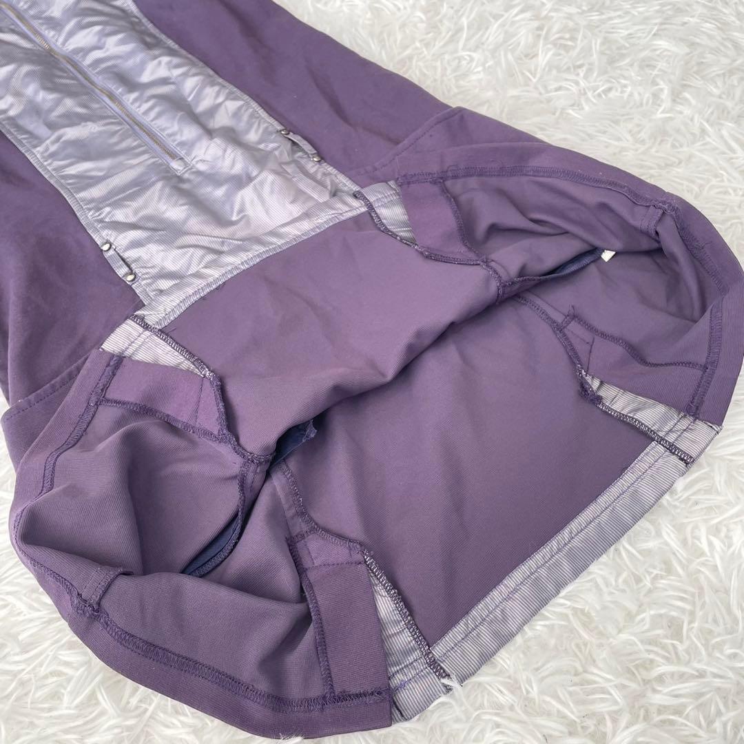 COUP DE CHANCEゴルフハーフジップ 半袖ワンピース紫38 切り替え