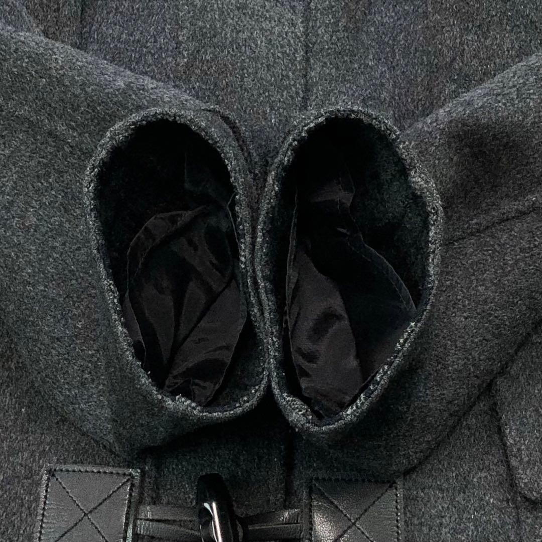 23区 ダッフルコート ウール混 裏地チェック ロング フード 40 L グレー