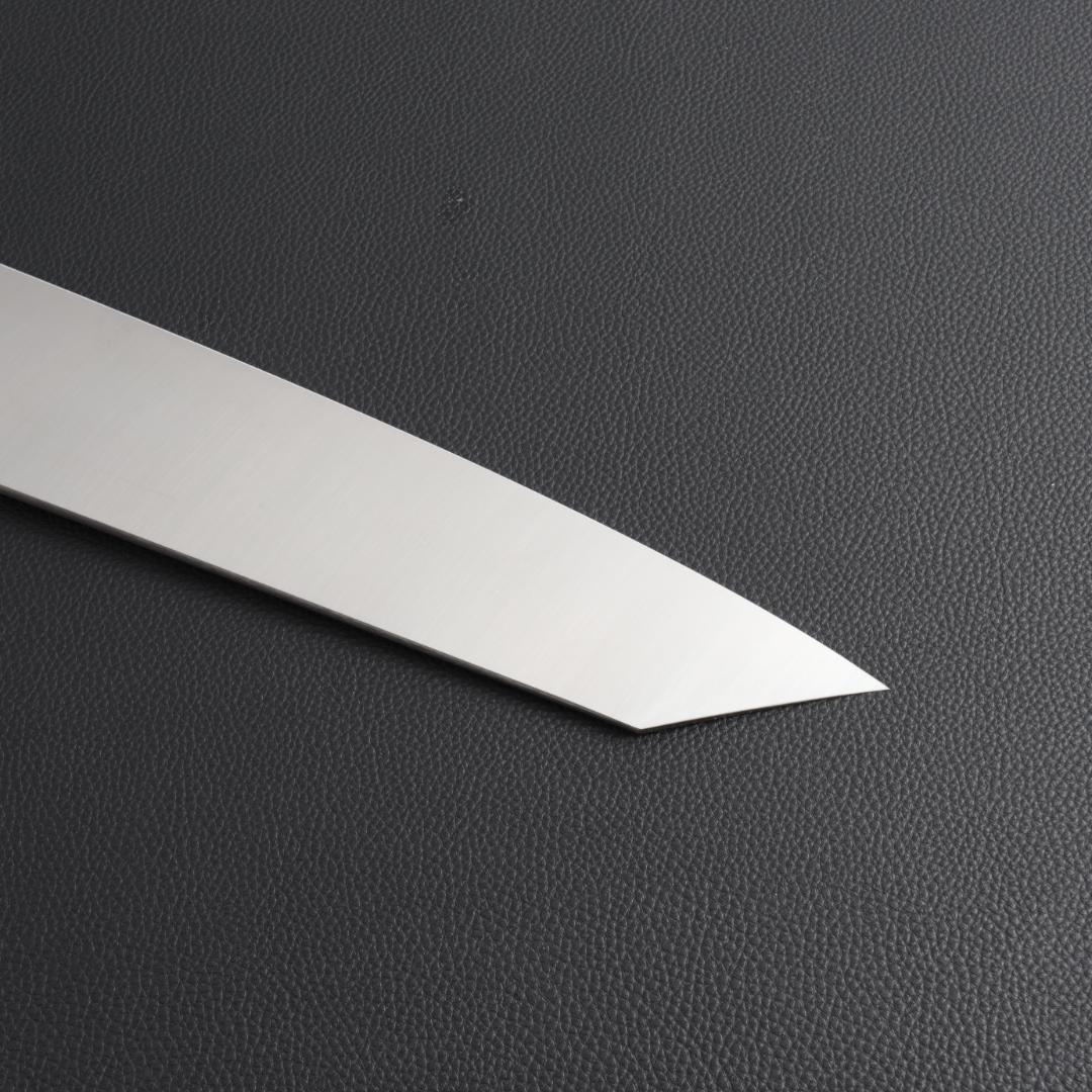 10431 切付型牛刀 尺寸 両刃 刺身包丁 洋包丁 黒檀黒水牛角白三本巻八角柄