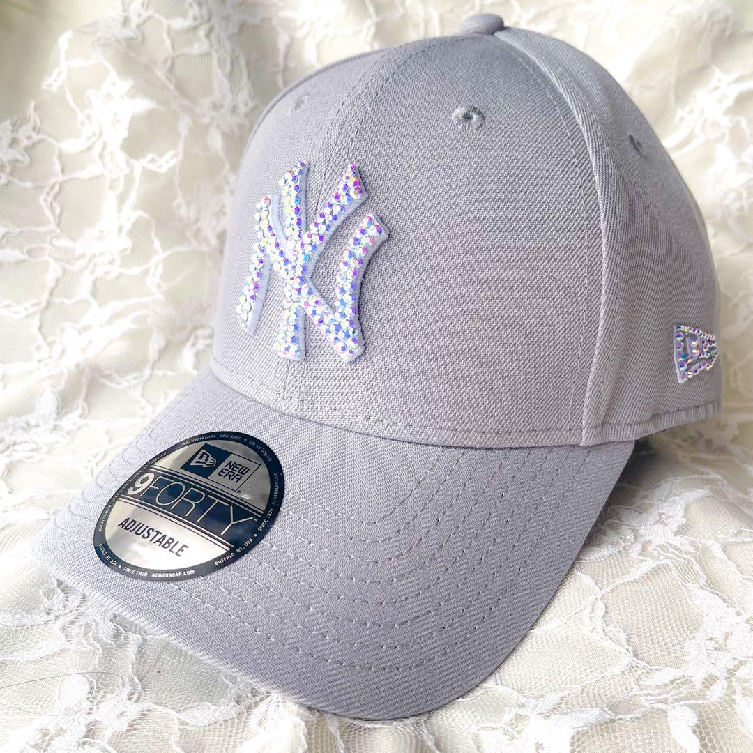 ニューエラ キャップ ラインストーン キラキラ9FORTY オーロラ グレー