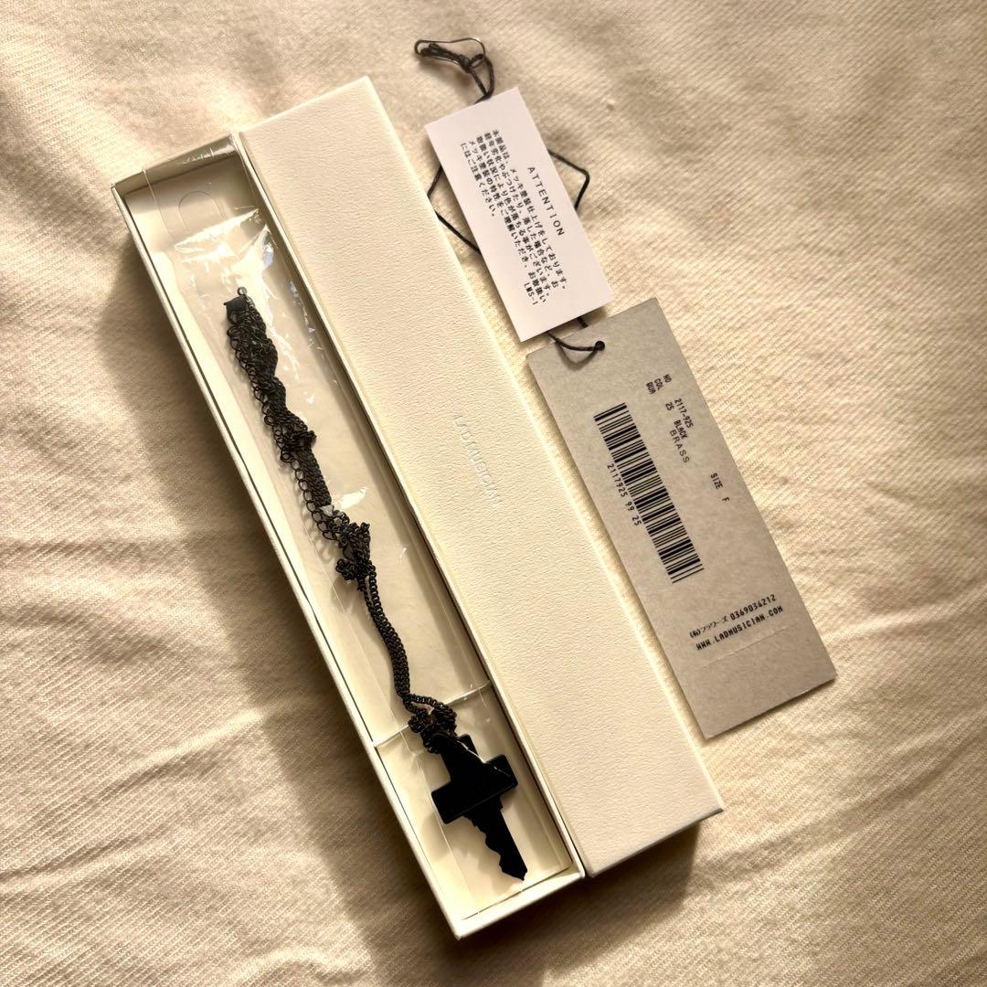 LAD MUSICIAN CROSS KEY NECKLACE ブラック 黒