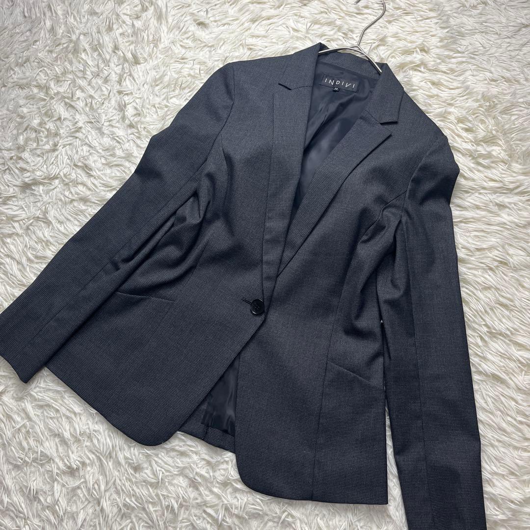 ●良品　パンツ未使用　INDIVI スーツ　セットアップ　上下　チェック