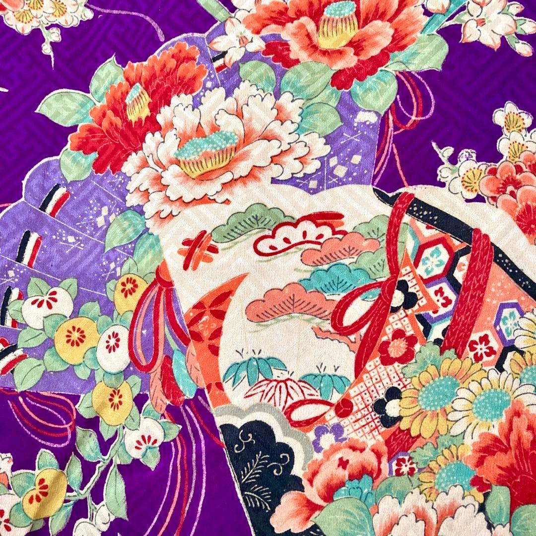 ジュニア 子供着物 昭和レトロ 大正ロマン アンティーク着物 NO132