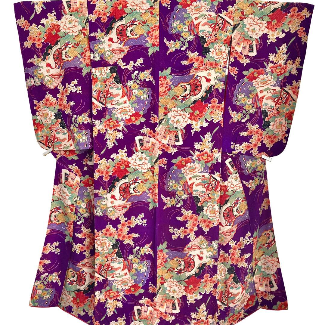 ジュニア 子供着物 昭和レトロ 大正ロマン アンティーク着物 NO132