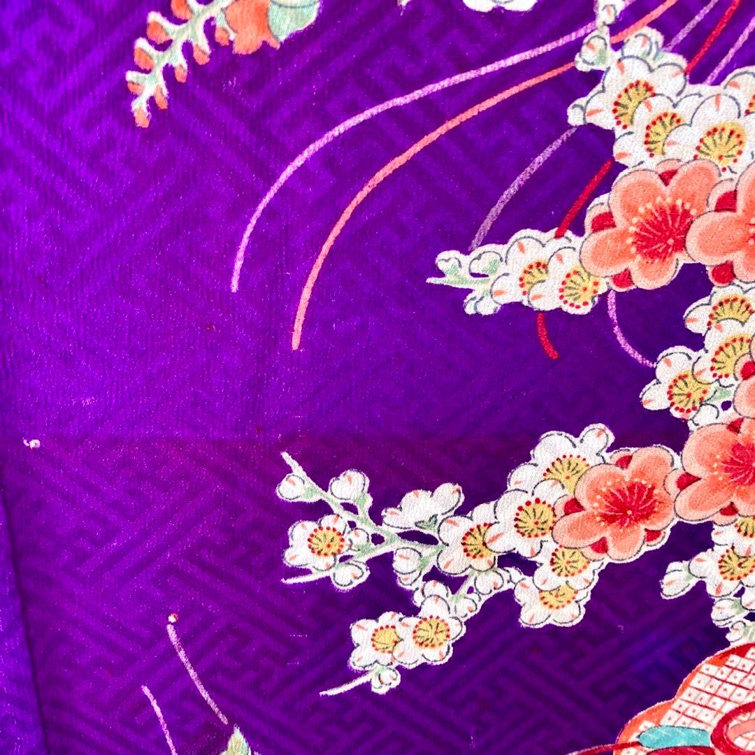 ジュニア 子供着物 昭和レトロ 大正ロマン アンティーク着物 NO132