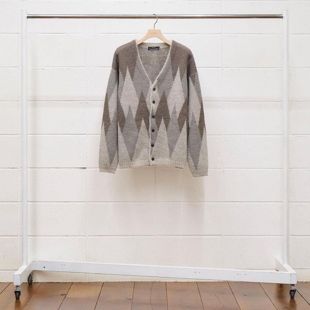 UNUSED モヘアカーディガン　アーガイル