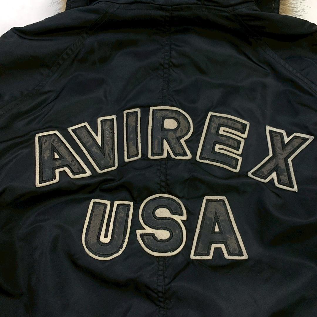 希少バックロゴ★AVIREX N-2B フライトジャケット 黒 L　D531