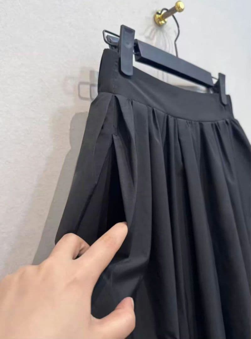 machatt メモリーキュロットパンツ ブラック