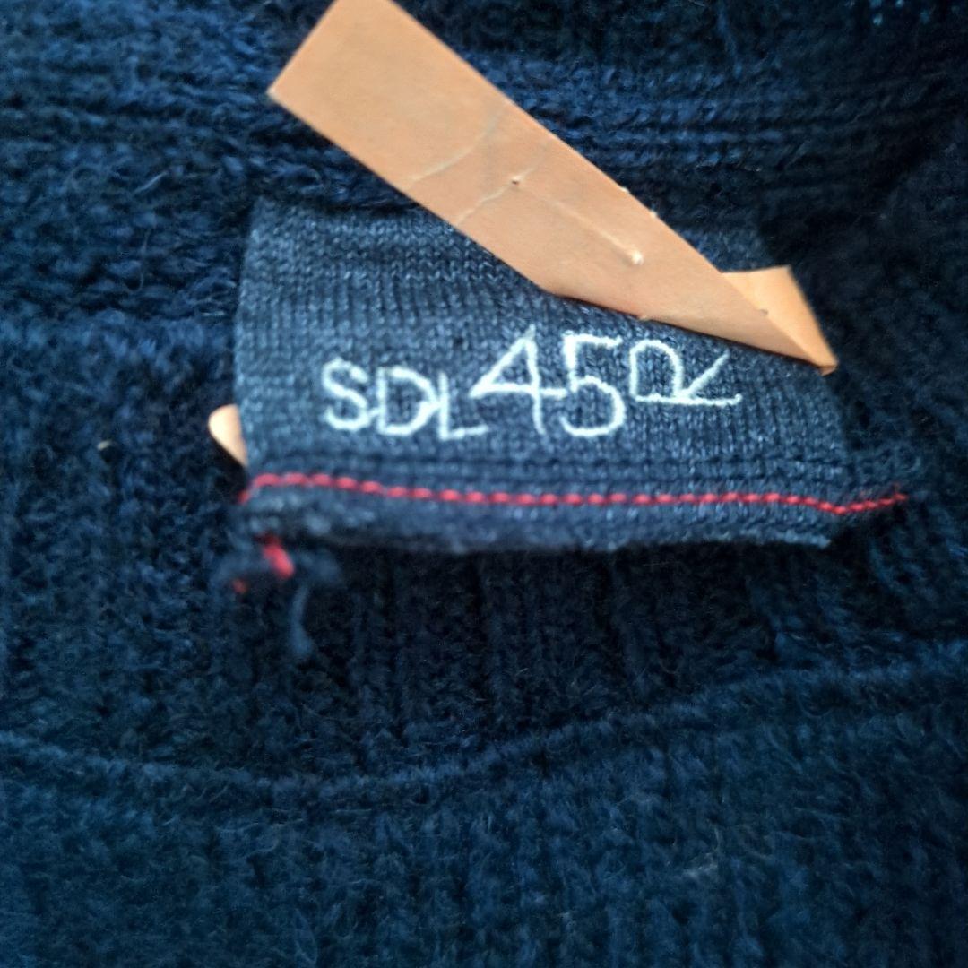 美品【45r】シェットランド超ガーゼのビッグスリット NAVY(クリーニング済)