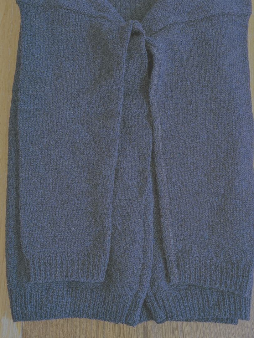 美品【45r】シェットランド超ガーゼのビッグスリット NAVY(クリーニング済)