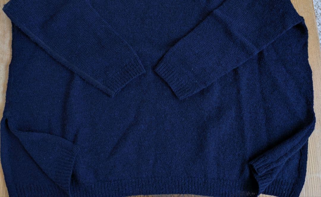 美品【45r】シェットランド超ガーゼのビッグスリット NAVY(クリーニング済)