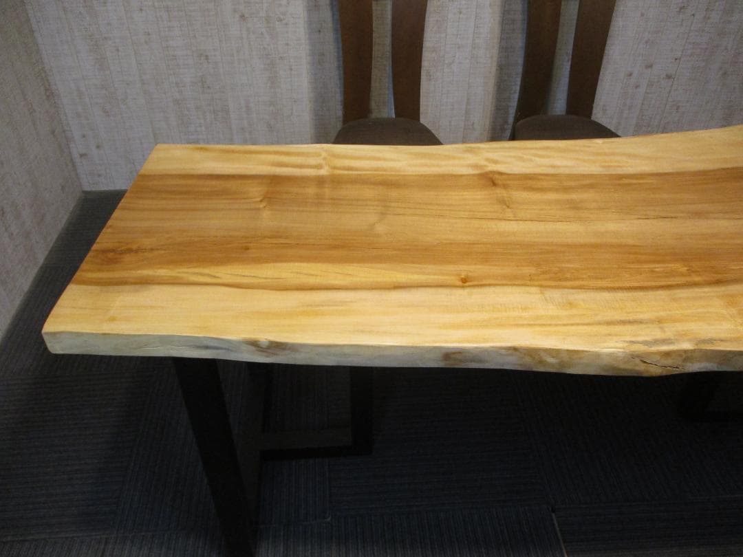 ＃1544■　栃　トチ　テーブル　ローテーブル　ダイニング　座卓　一枚板