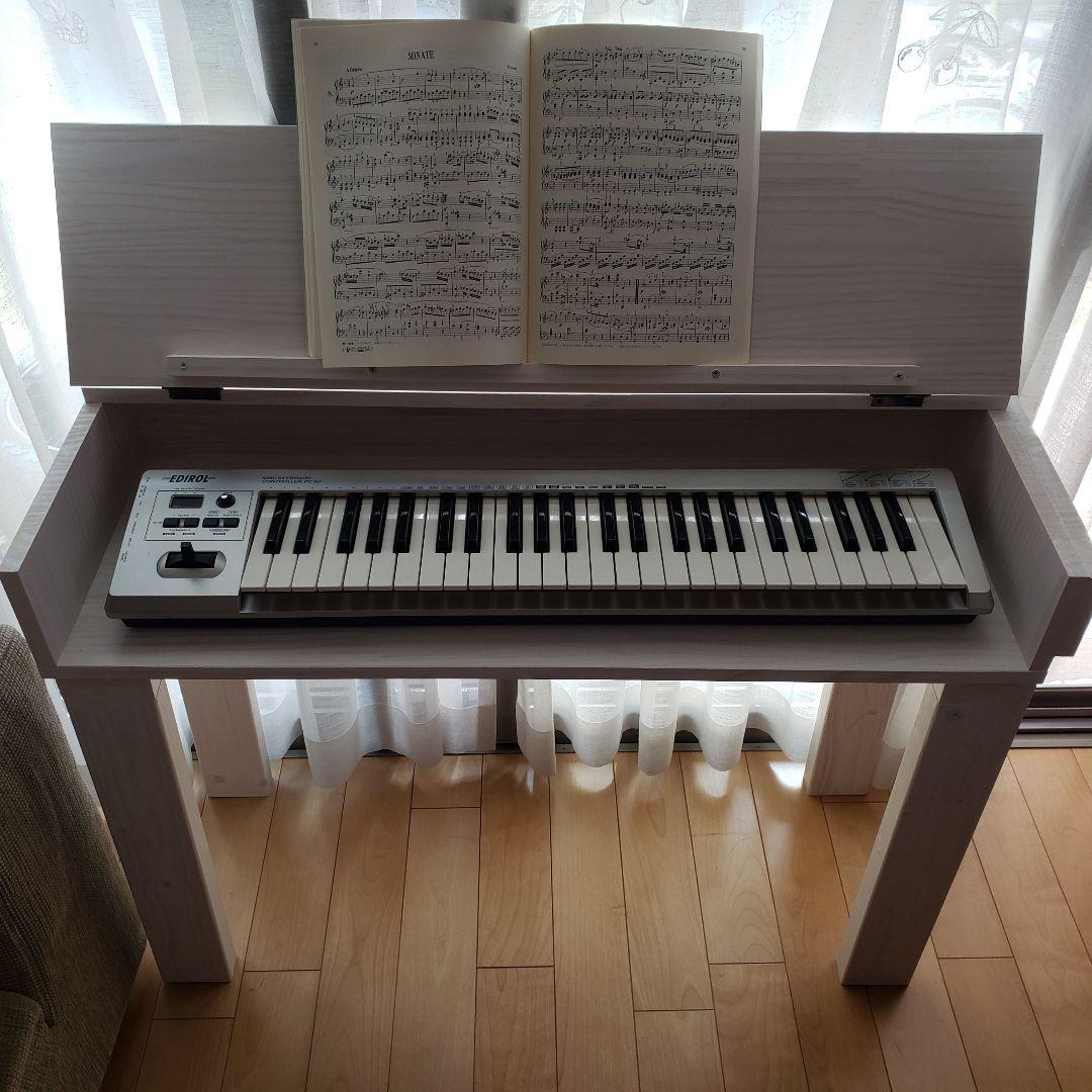 ピアノテーブル　木目調　DTMデスク