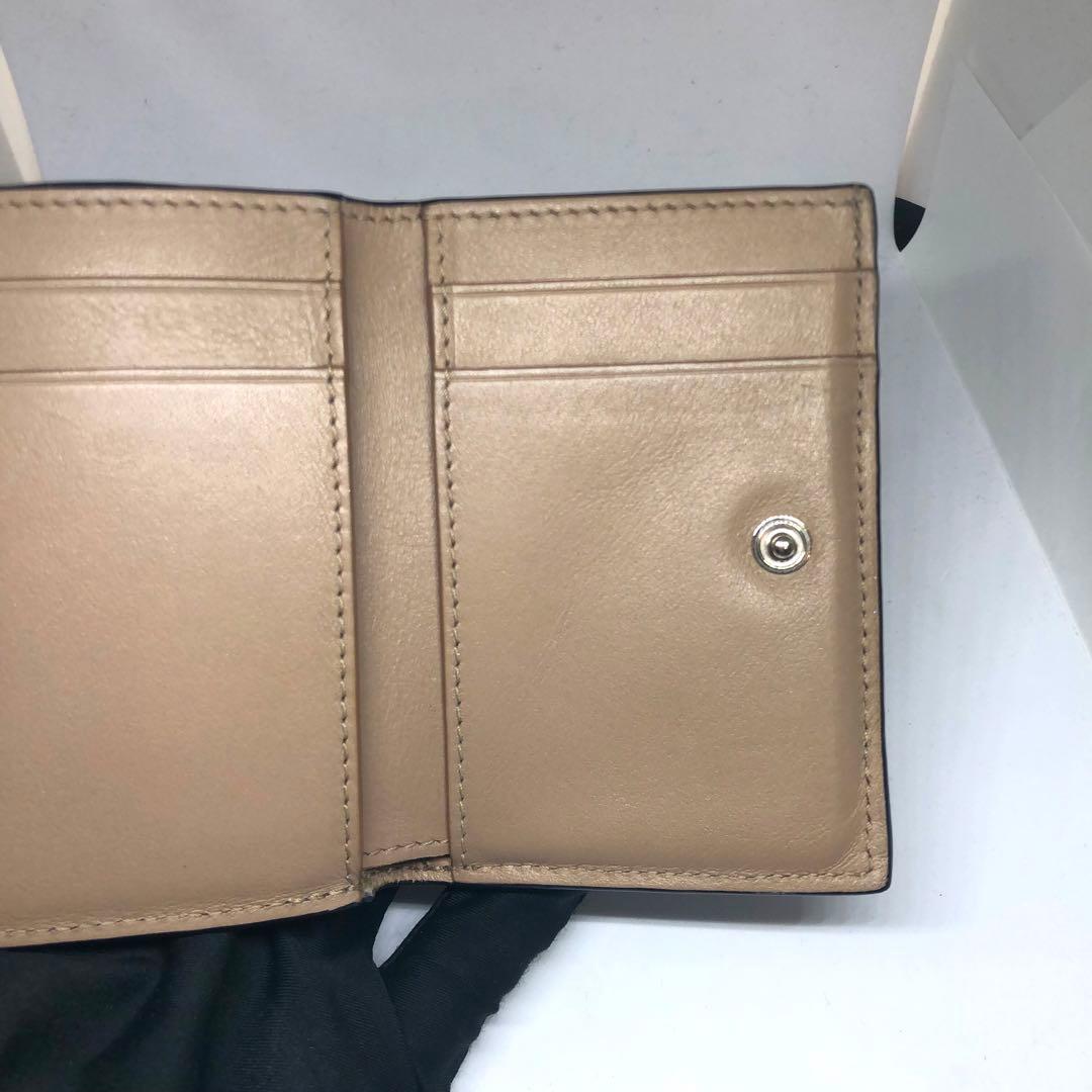 LOEWE アナグラム トライフォールド 三つ折り財布 ベージュ