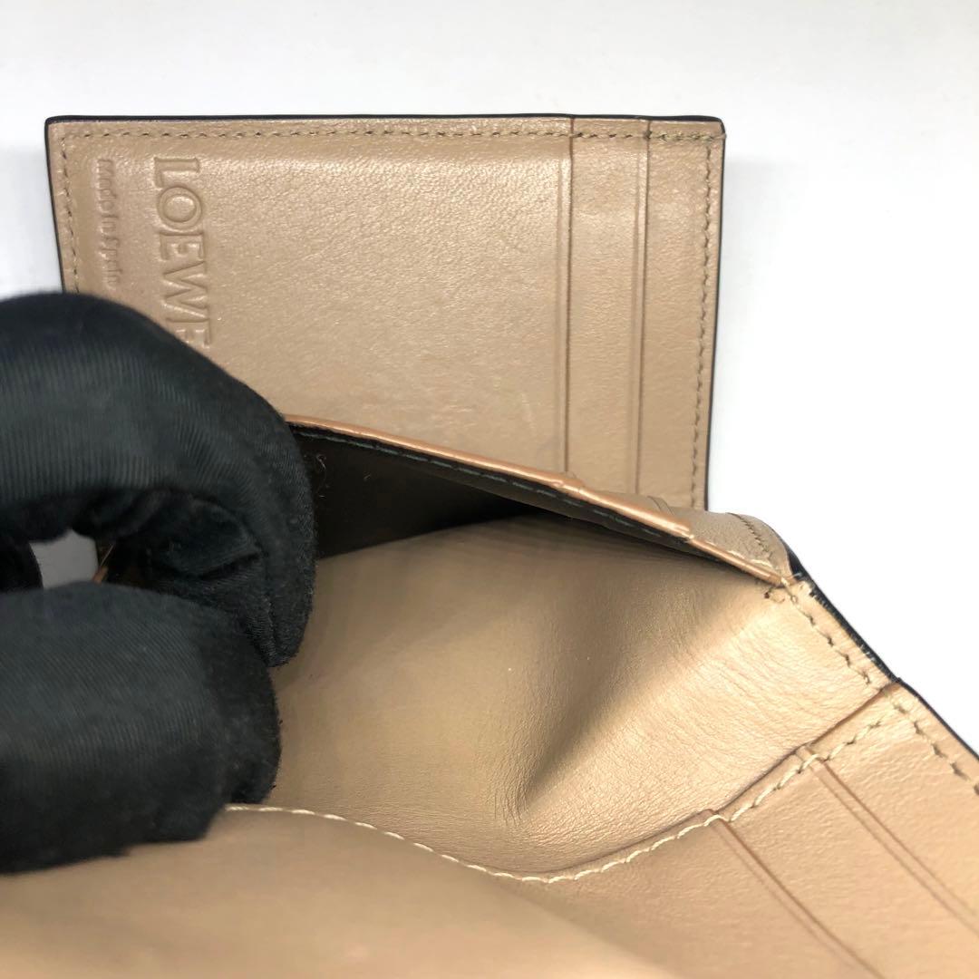 LOEWE アナグラム トライフォールド 三つ折り財布 ベージュ
