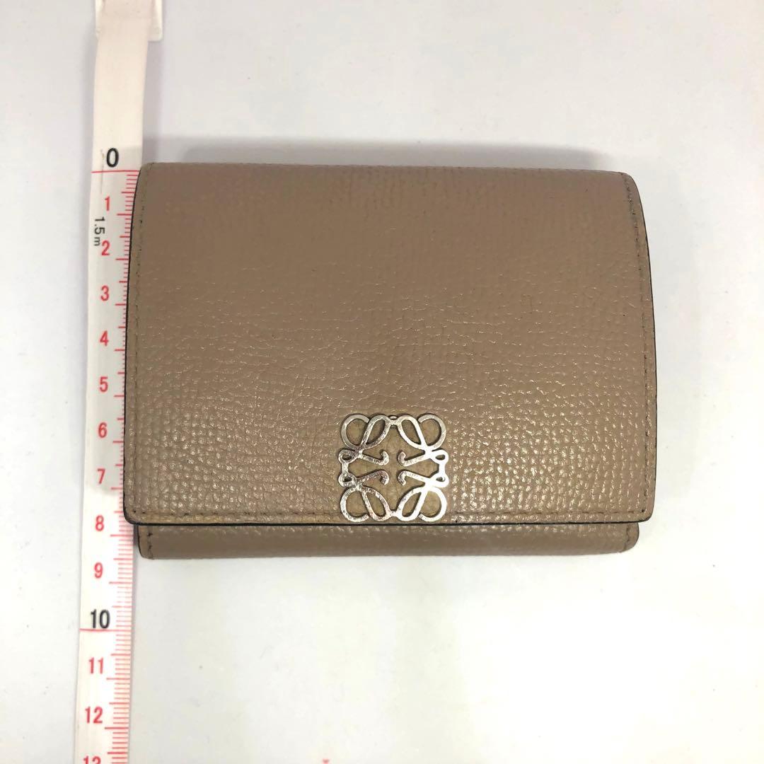 LOEWE アナグラム トライフォールド 三つ折り財布 ベージュ