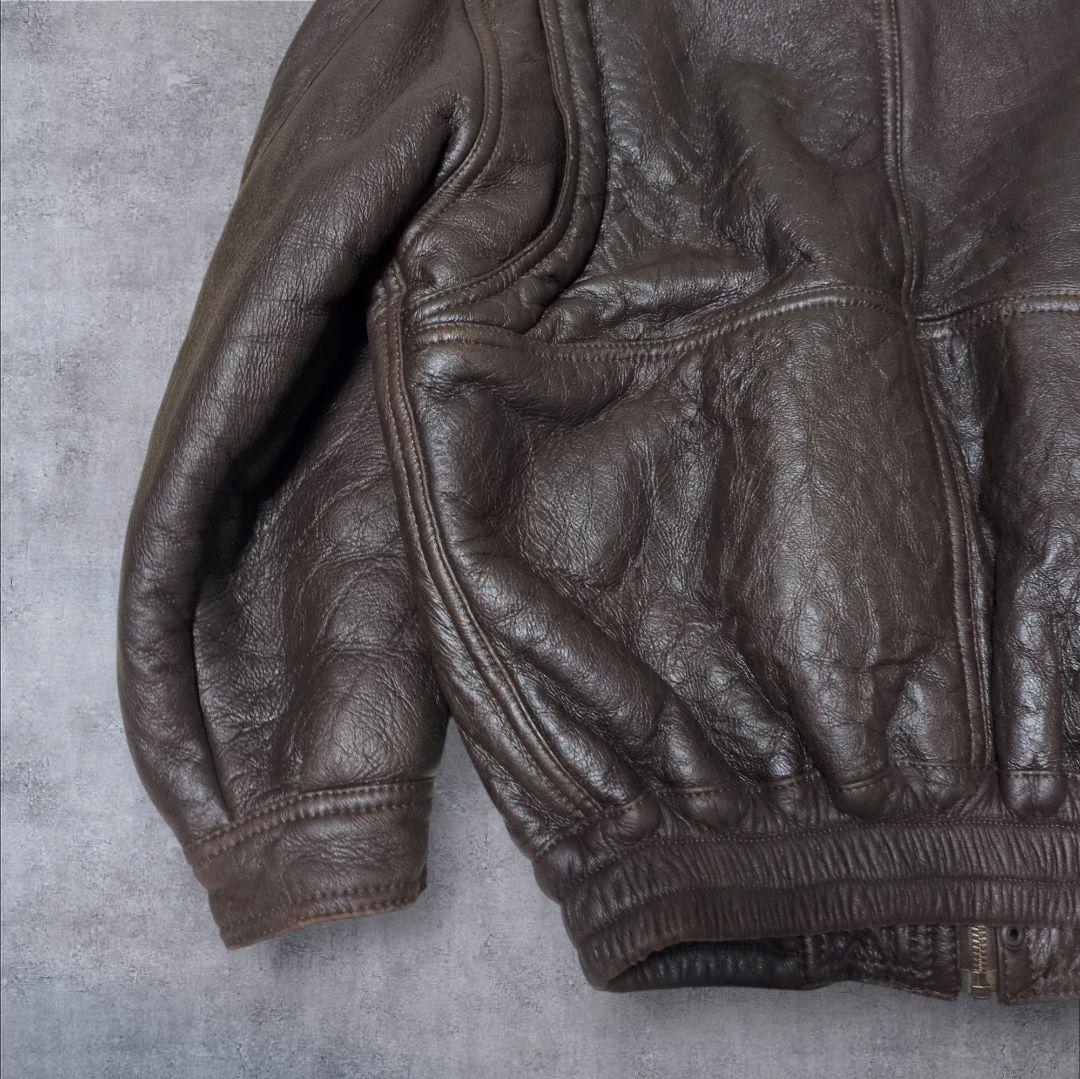 極上品✨リアルムートン G-1 フライトジャケット XL ブラウン レザー