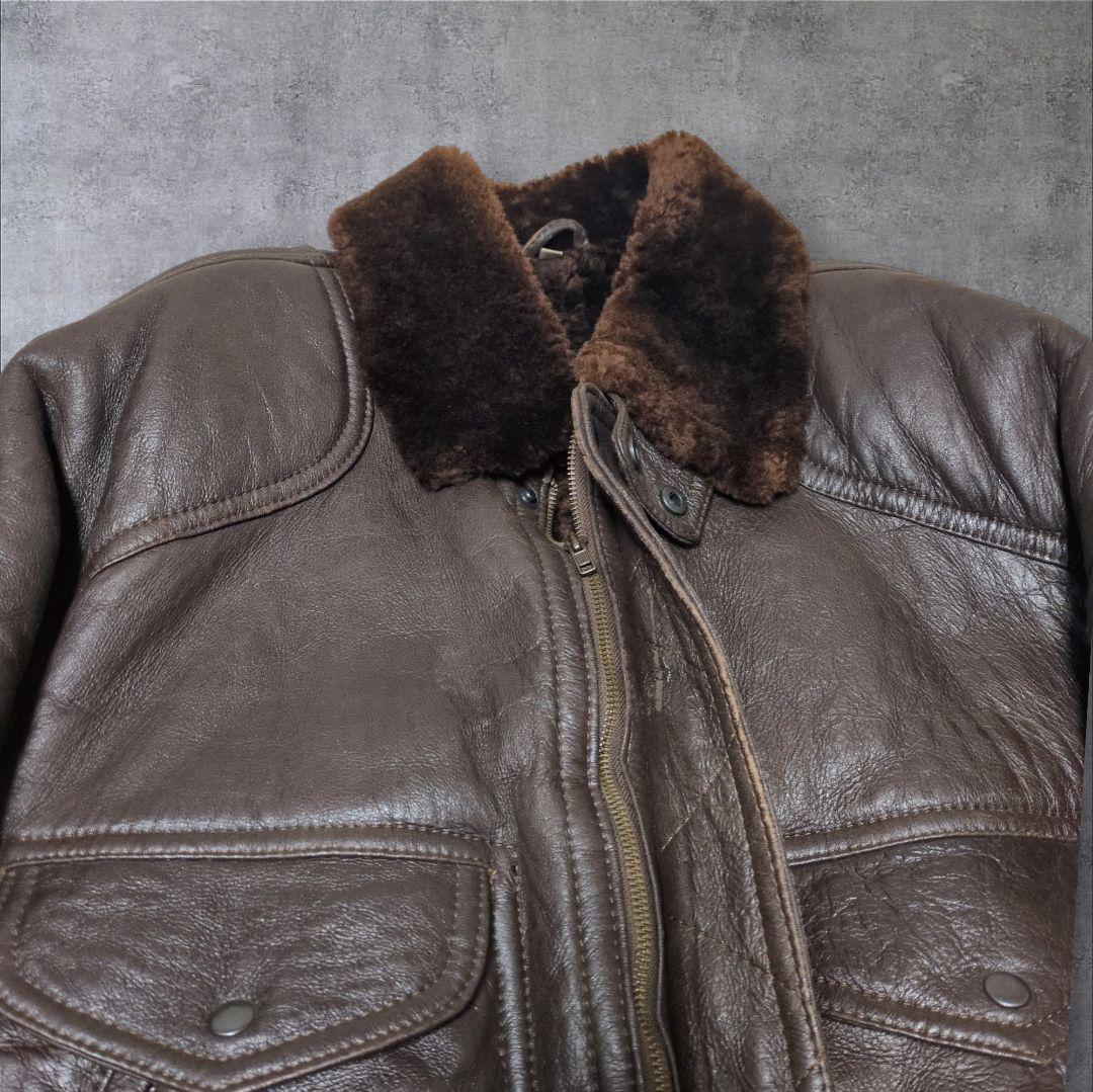 極上品✨リアルムートン G-1 フライトジャケット XL ブラウン レザー