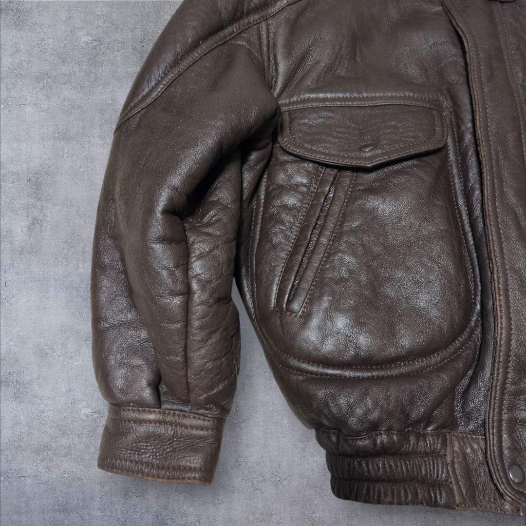 極上品✨リアルムートン G-1 フライトジャケット XL ブラウン レザー