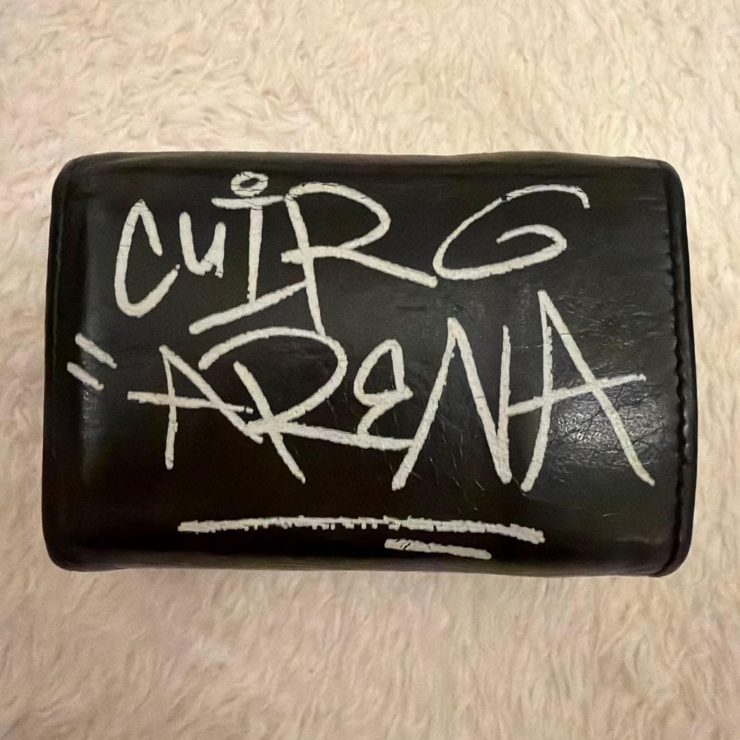 バレンシアガ ペーパーミニウォレット /グラフィティ 三つ折り財布 レザー 黒