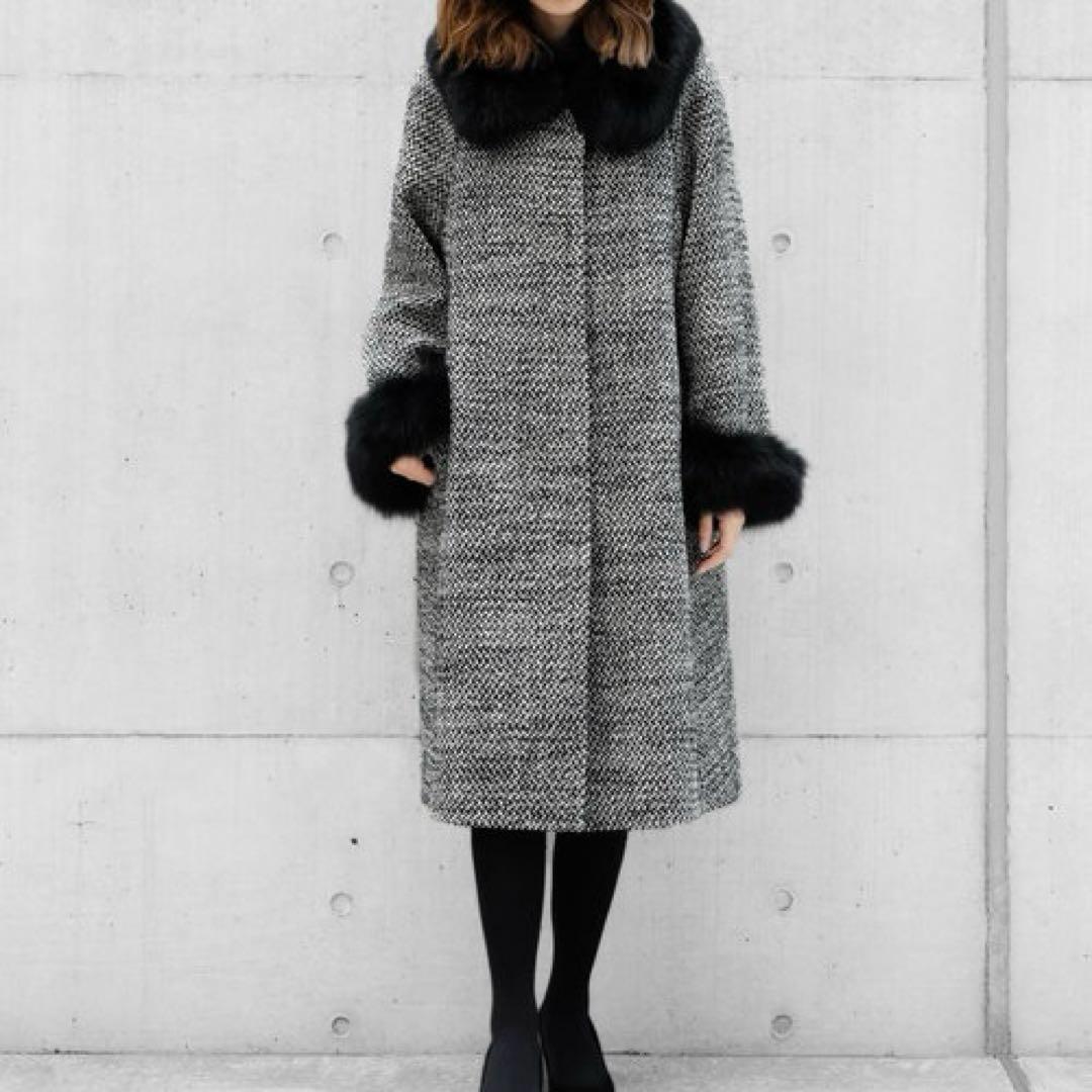極美品 ストロベリーフィールズ パールローブファーコート フォックス 定価10万