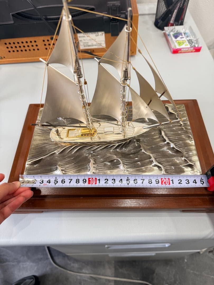 銀製ヨットsilver(960)ショーケース付き