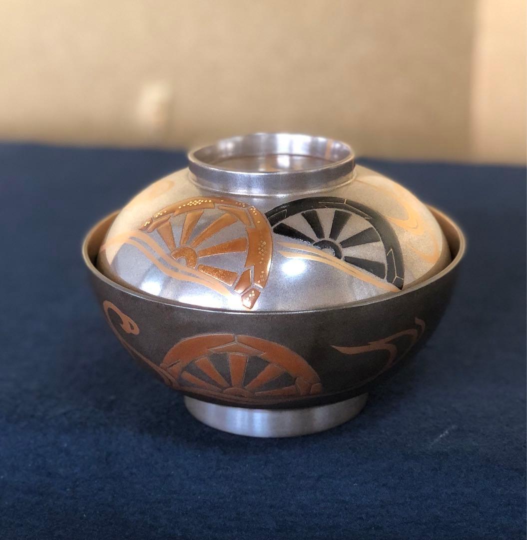 《R》輪島塗 銀地源氏車蒔絵 煮物椀5客 木製漆器 木箱 251204お3