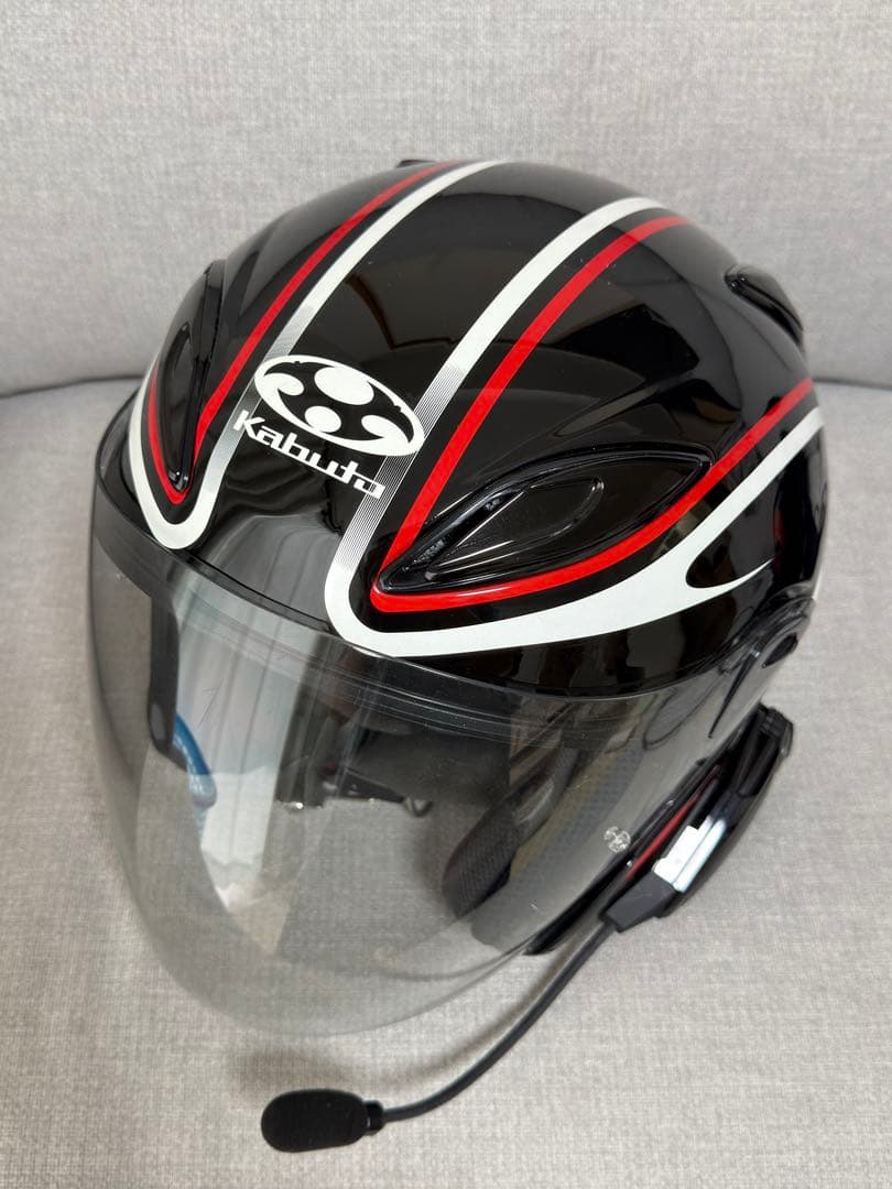 Kabuto ジェットヘルメットb+com sb6x 付き