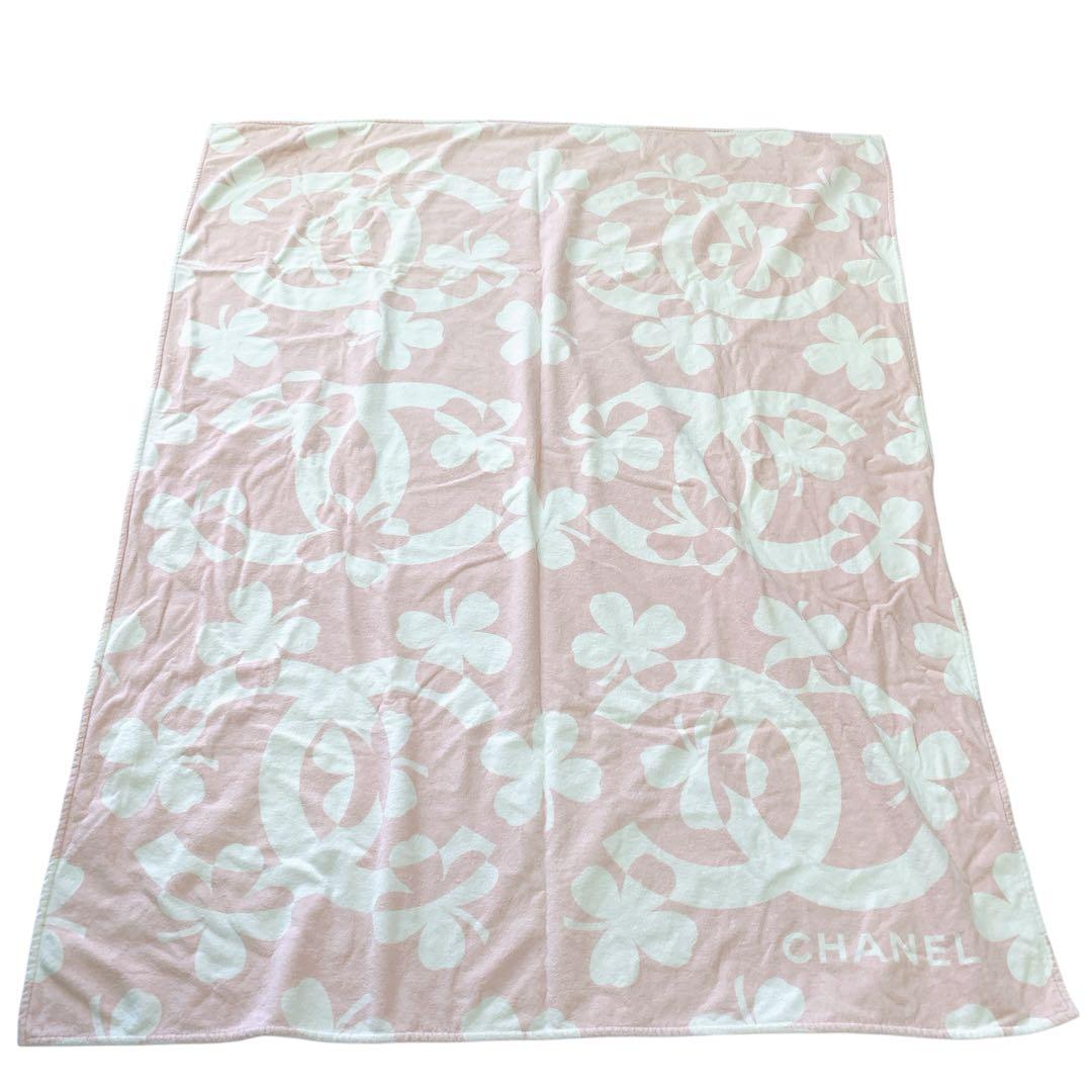 8A5 希少 CHANEL 大判ブランケット シャネル ビーチタオル BIG