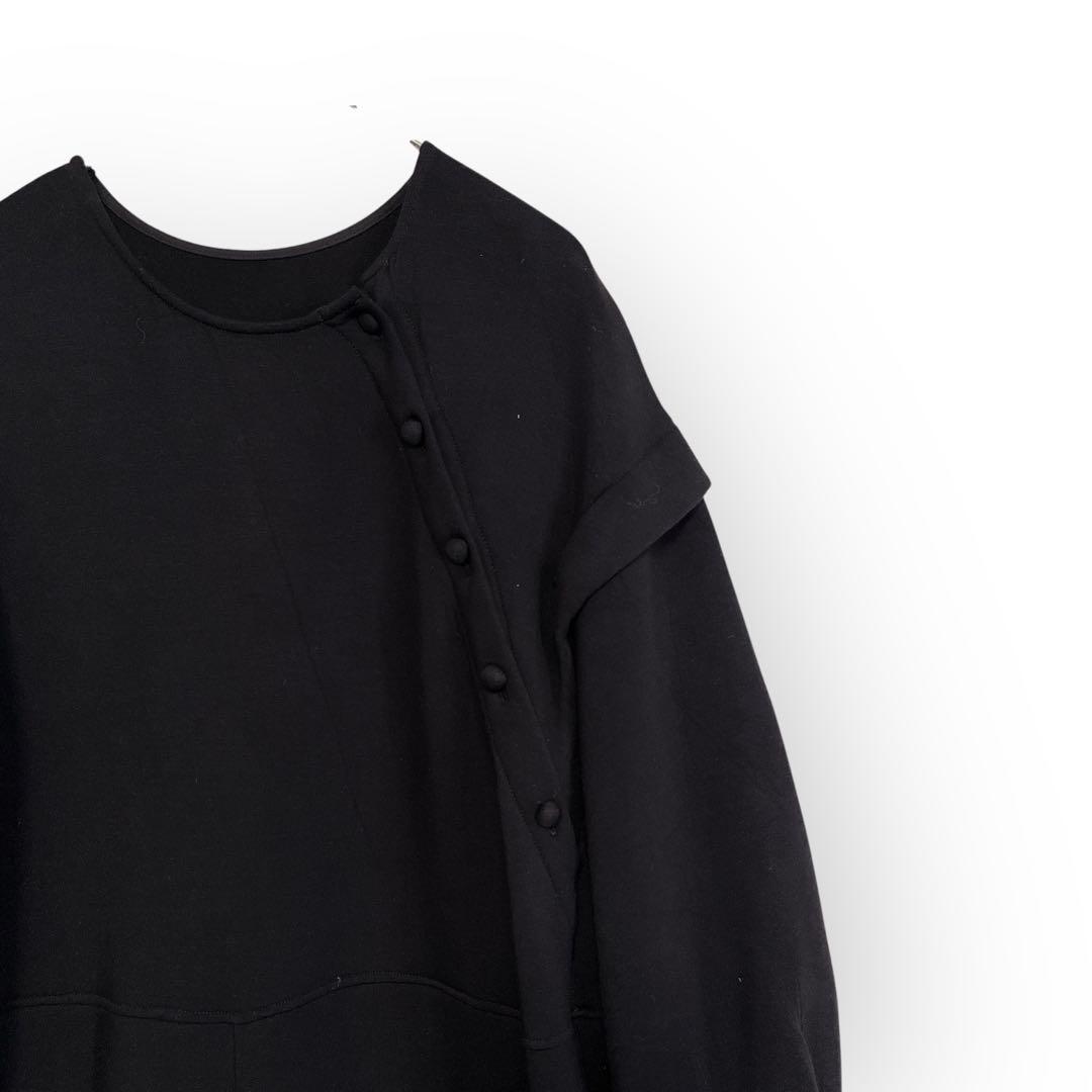 PERNA ダンボールニット サロペット オールインワン 黒