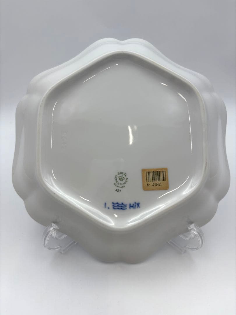 未使用保管品　ロイヤルコペンハーゲン　ブルーフルーテッドプレイン　六角プレート